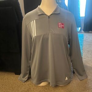 adidas Gray 1/4 Zip Pullover with McGraw Hill Patch